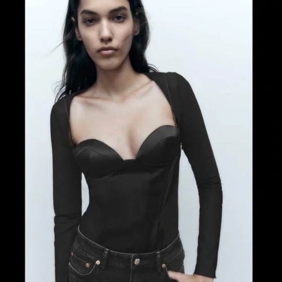 Zara Tops - NWT Zara Black Long Sleeve Bodysuit